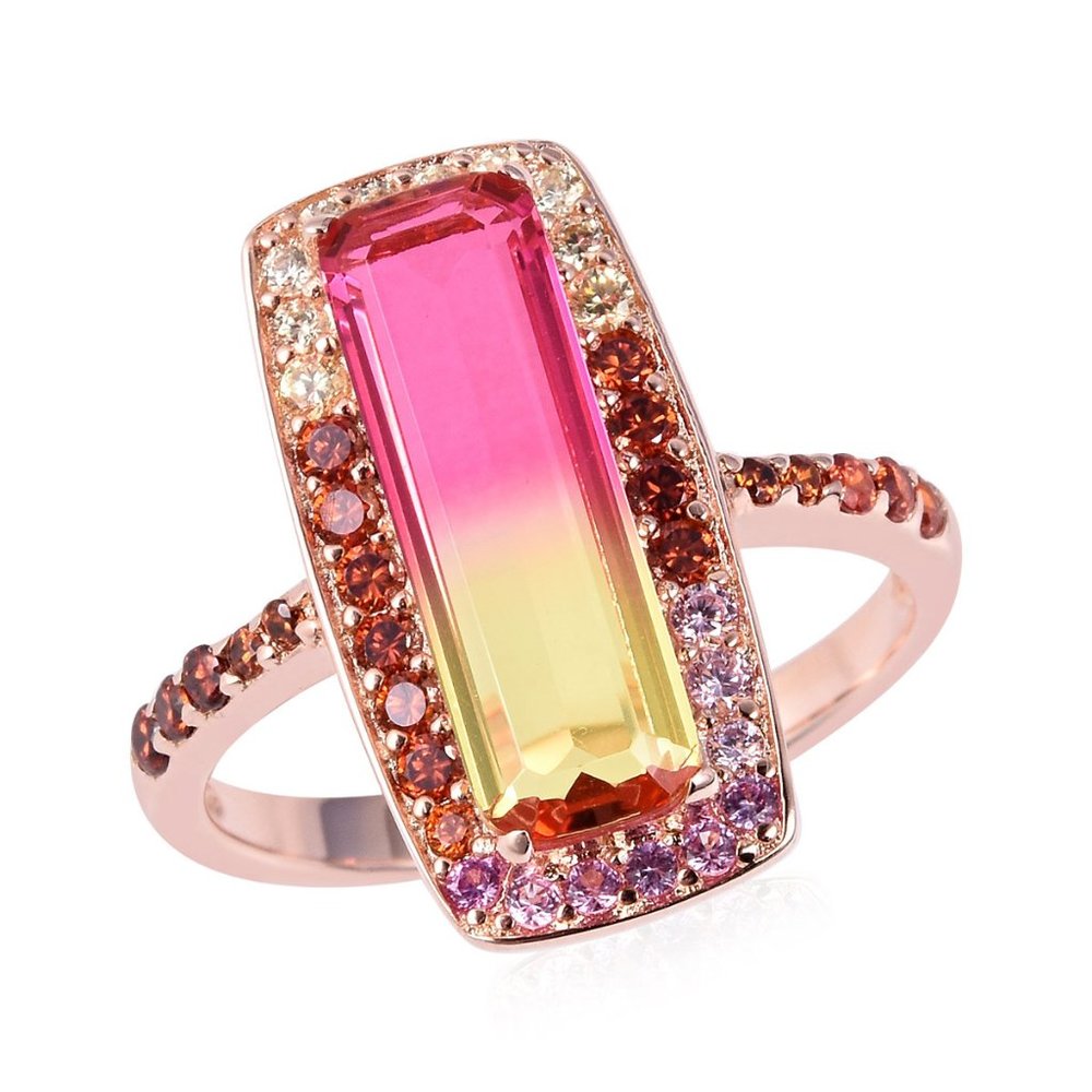 Simulated Multi Color Diamond Ring - image 1